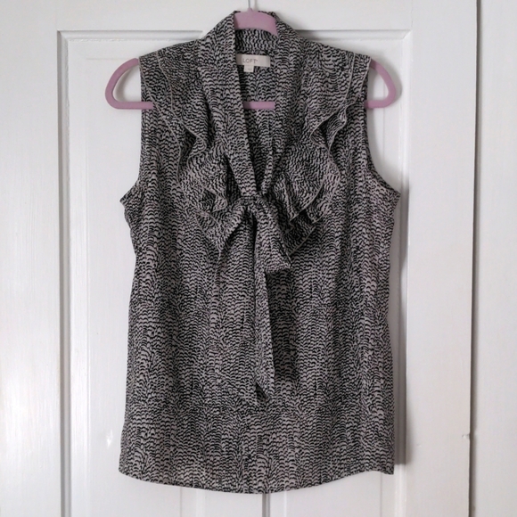 Black & Gray Patterned Sleeveless Blouse - NWOT - Picture 1 of 6